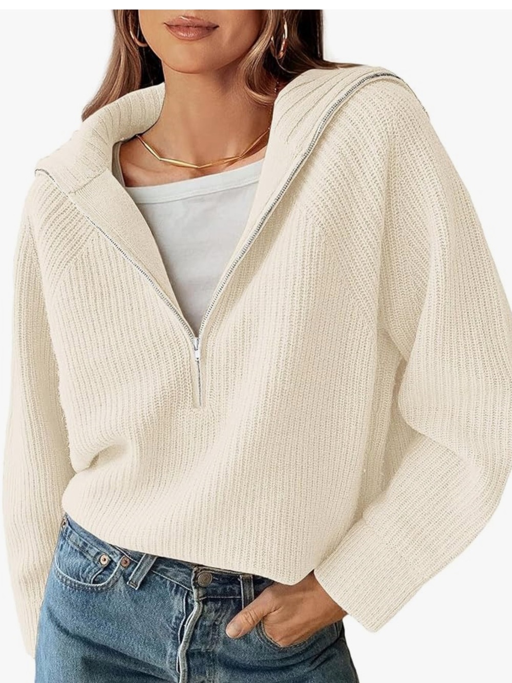 Casual quarter zip sweater